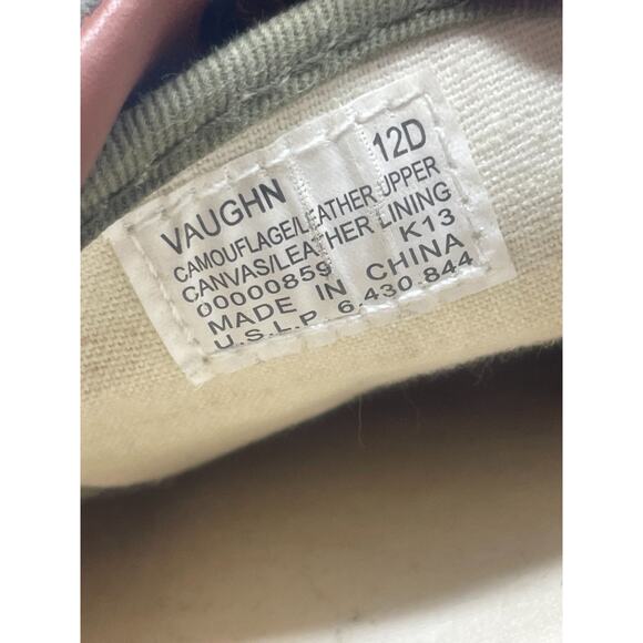 Mens Polo Ralph Lauren Vaughn Canvas Sneakers Green Camo Red Pony Size 12 D - Picture 10 of 10